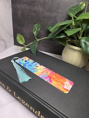 Vibrant Abstract Metal Bookmark